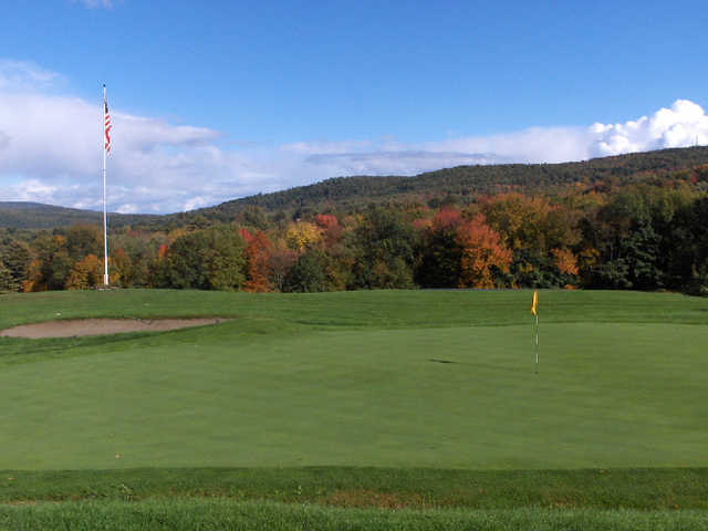 A fall view of a green at Claremont Country Club