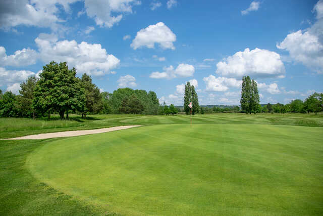 View of from a green at Golf PGA France du Vaudreuil.