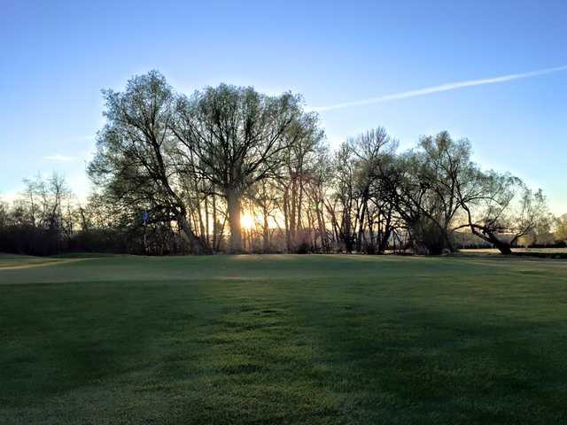 A peaceful view of a green at Green Meadow Country Club