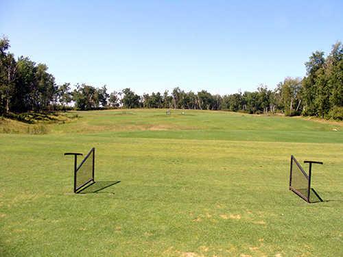 A view from the driving range tees at Lake of the Sandhills Golf Club