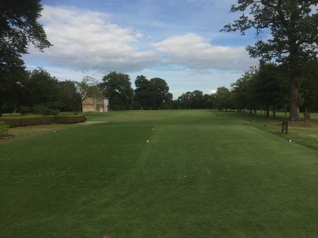 A view of a tee at Ratho Park Golf Club.