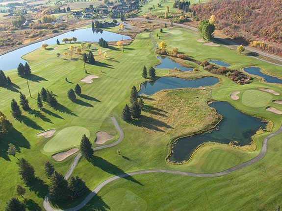 Aerial view from Lake at Wasatch Mountain State Park