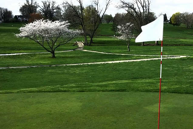 A spring view from a green at Washington Country Club