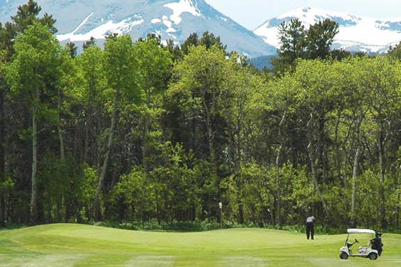 A view of a green at Glacier Park Golf Club