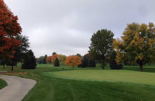 A view of the practice putting green at Eel River Golf Course