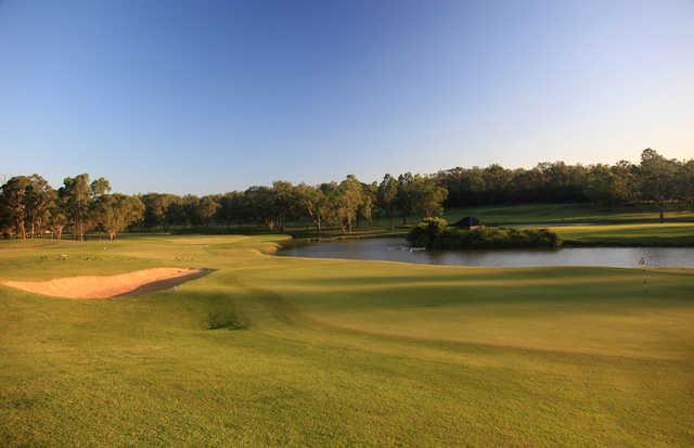 A view of fairway #18 at Gangarru Course from Riverside Oaks Golf Club.