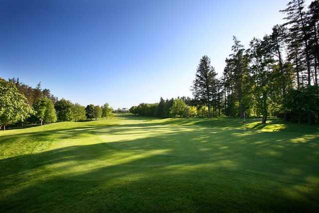 Looking back down the fairway from the 1st green on the Druids Glen Golf Course