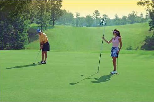 A view of hole #18 at The Highlands Course from StillWaters Golf Club