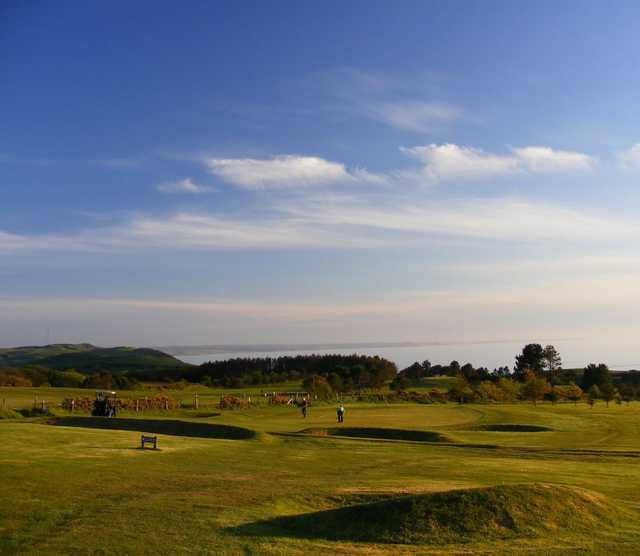 The 13th green on the Aberystwyth golf course
