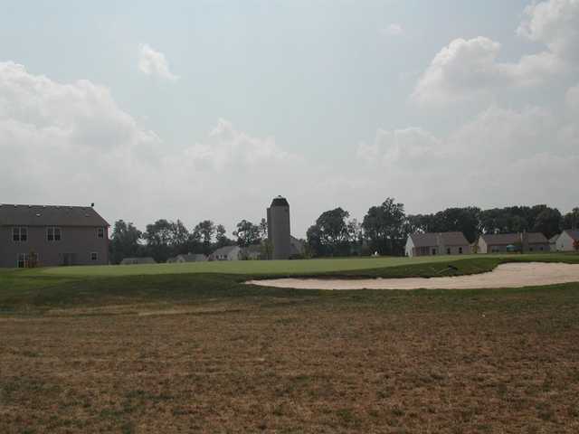 View of a green from the Central course at Fox Prairie Golf Club