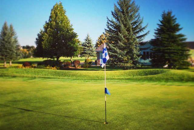 A view of a hole at Village Greens Golf Course
