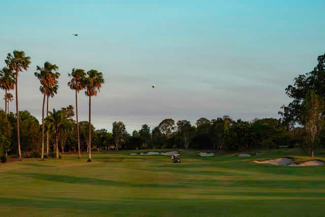 View of the 18th hole from The Palms at Sanctuary Cove Resort.