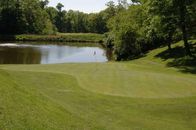 A view of the 17th green at Grand Oak Golf Club