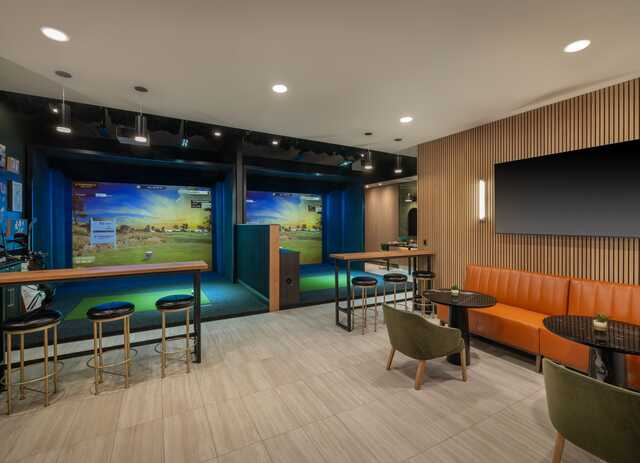 A view from Top Golf Swing Suite @ Hilton Indianapolis.