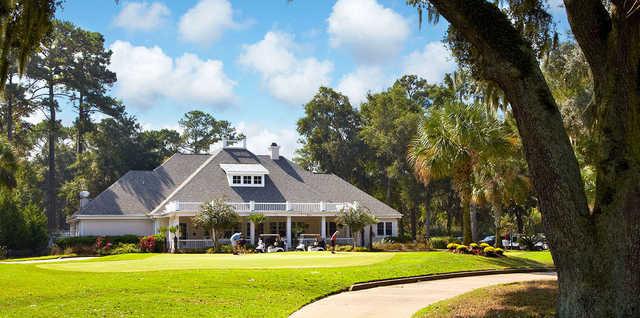 A view the clubhouse at Golden Bear Golf Club from Indigo Run.