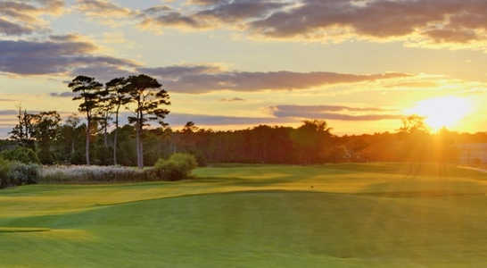 A sunny day view from The Peninsula on the Indian River Bay Golf Club