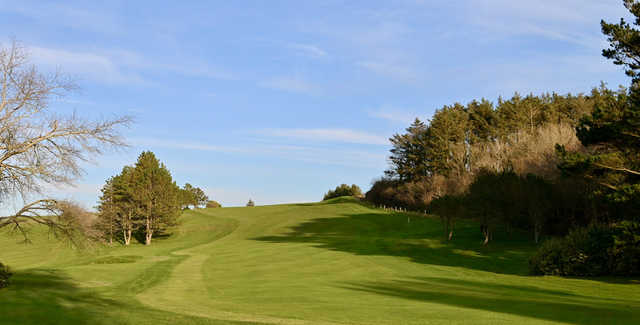 A view of the 1st fairway at Aberystwyth Golf Club.