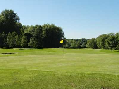 A view of the 18th hole at Beedles Lake Golf Club.