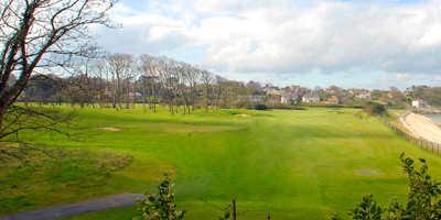 A view of holes #6 and #15 from tee at Helen's Bay Golf Club