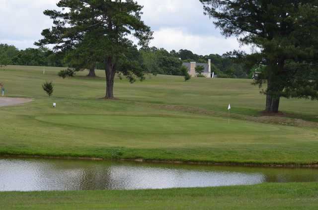 A view of a hole with water coming into play at Roanoke Country Club.