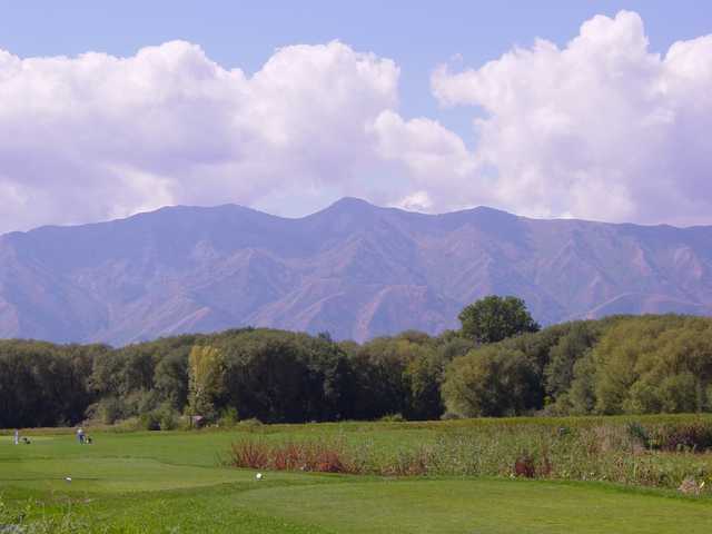 A view of the 16th hole from tee at Logan River Golf Course
