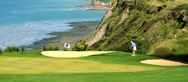 A view of hole #6 at The Seaside Golf Course from Omaha Beach Golf Club.