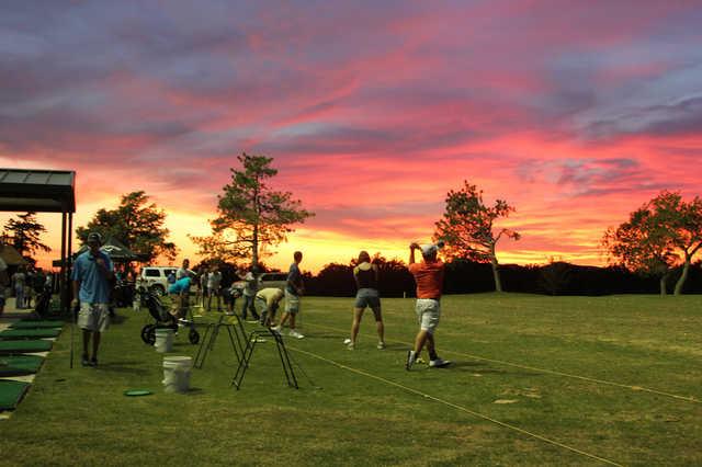 A view of the driving range at Fort Sill Golf Club