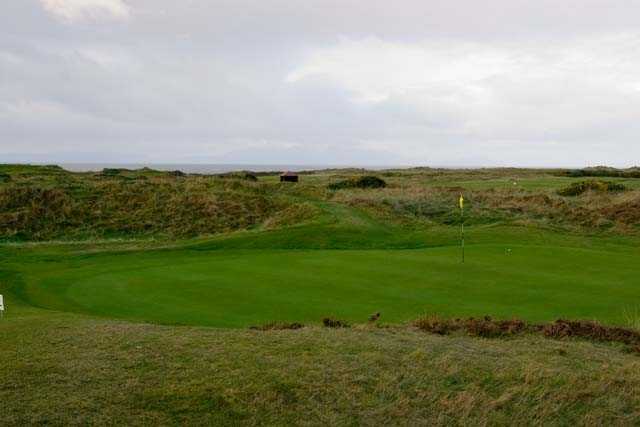 A view of the 2nd green at Western Gailes Golf Club