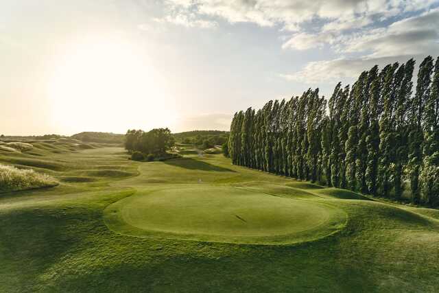 Aerial view of a green from Aigle Course at National Golf Club.