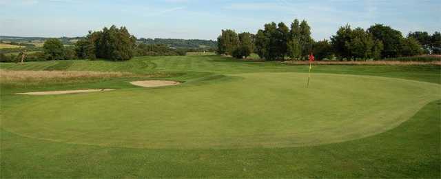 Bunkers protect the 10th green at Marlborough Golf Club.