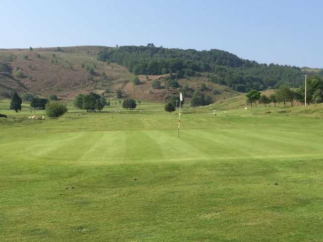 A view of a hole at Machynlleth Golf Club.