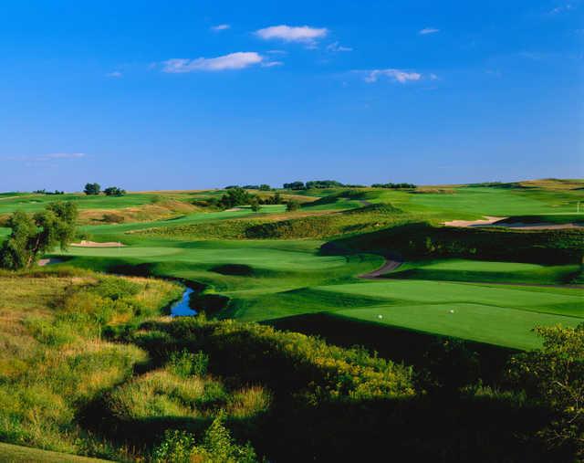 A view of a tee at Dacotah Ridge Golf Club