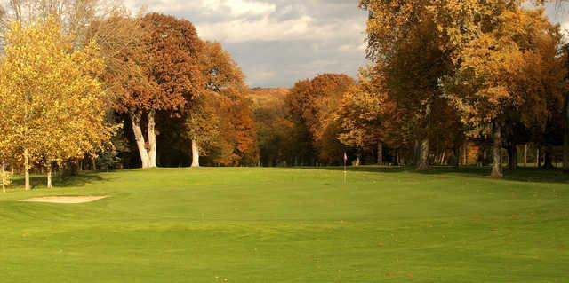 A sunny warm day view of a hole at Coudray Golf Club.