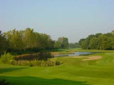 A view of the 18th hole at Hulman Links Golf Course