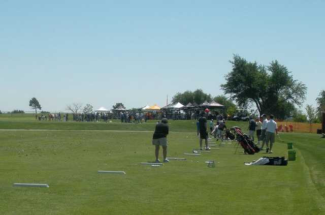 A view of the practice area at Lake Hefner Golf Club