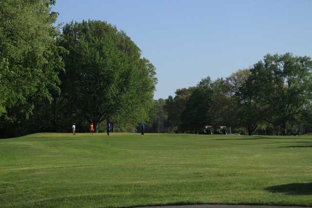 A sunny day view from Riverside Golf Course.