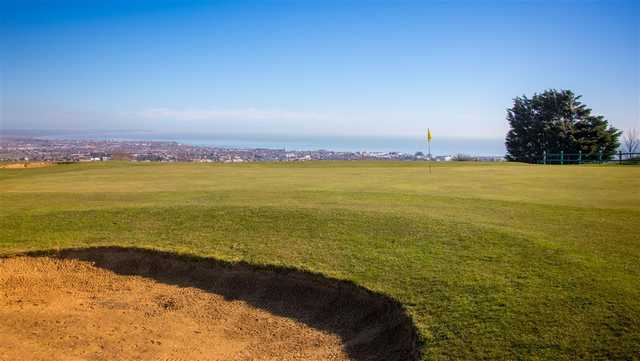 A view of a hole at Eastbourne Downs Golf Club.