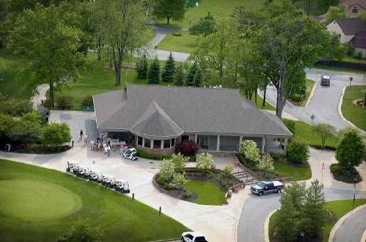 Aerial view of the clubhouse at Autumn Ridge Golf Club