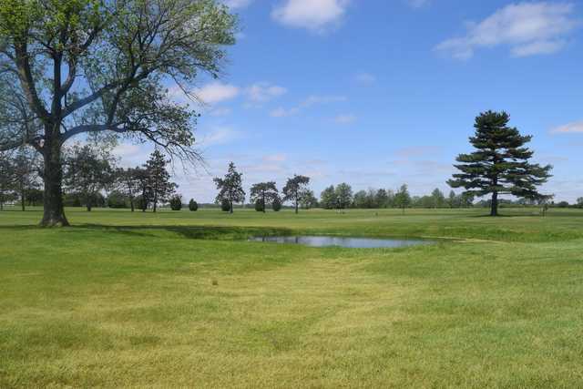 A view over a pond at Pittsboro Golf Course