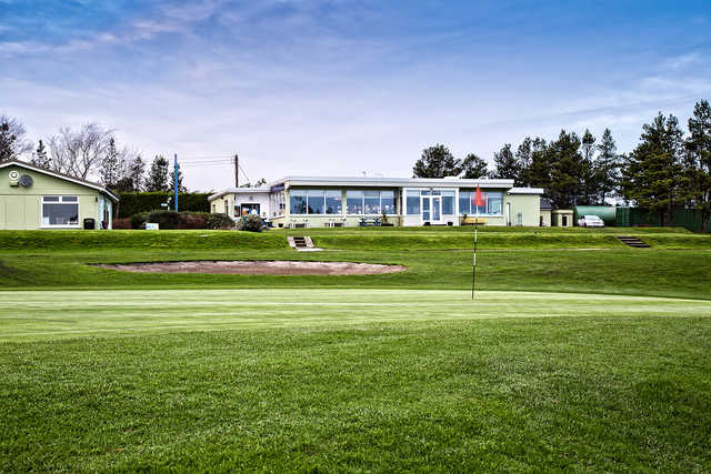 A view of the 4th hole and the clubhouse at Fermoy Golf Club.