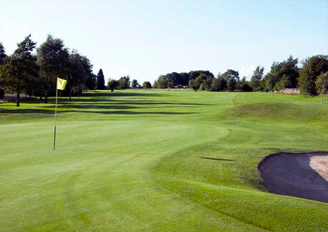 Looking back from a green at Kingsdown Golf Club
