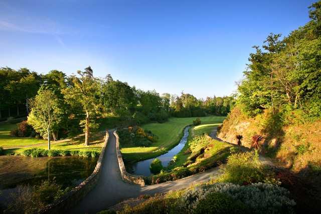 Overhead shot of the 13th tee on the Druids Glen Golf Course