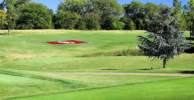 A sunny day view from Jimmie Austin University of Oklahoma Golf Course