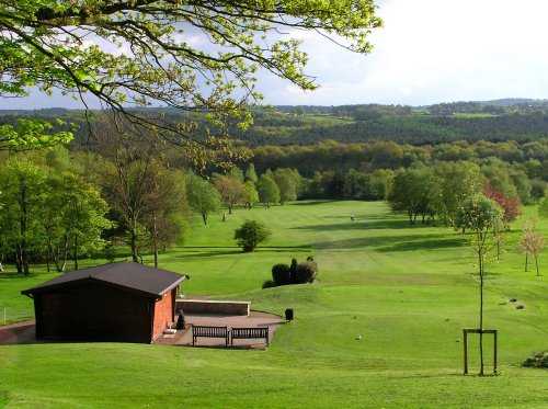 A view of tee and fairway #10 at Chesterfield Golf Club