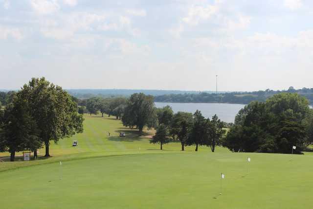 A view of a fairway at Lew Wentz Golf Course