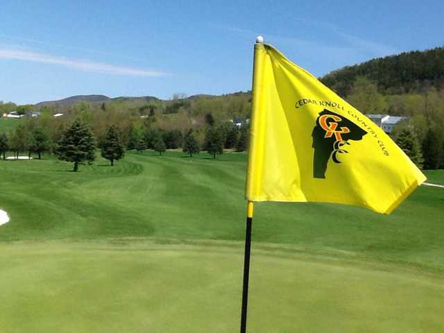 A view from a green at Cedar Knoll Country Club