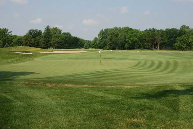 A view of a hole with sand traps in background at The Fort Golf Resort