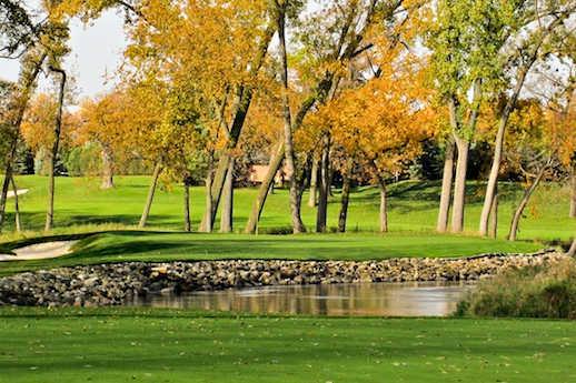 A fall day view of hole #8 from Butler National Golf Club
