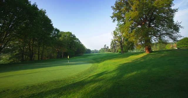 A view of green #17 at Old Course from Burhill Golf Club.