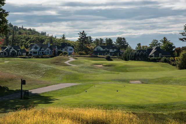 A view of a tee at Owl's Nest Golf Club.
